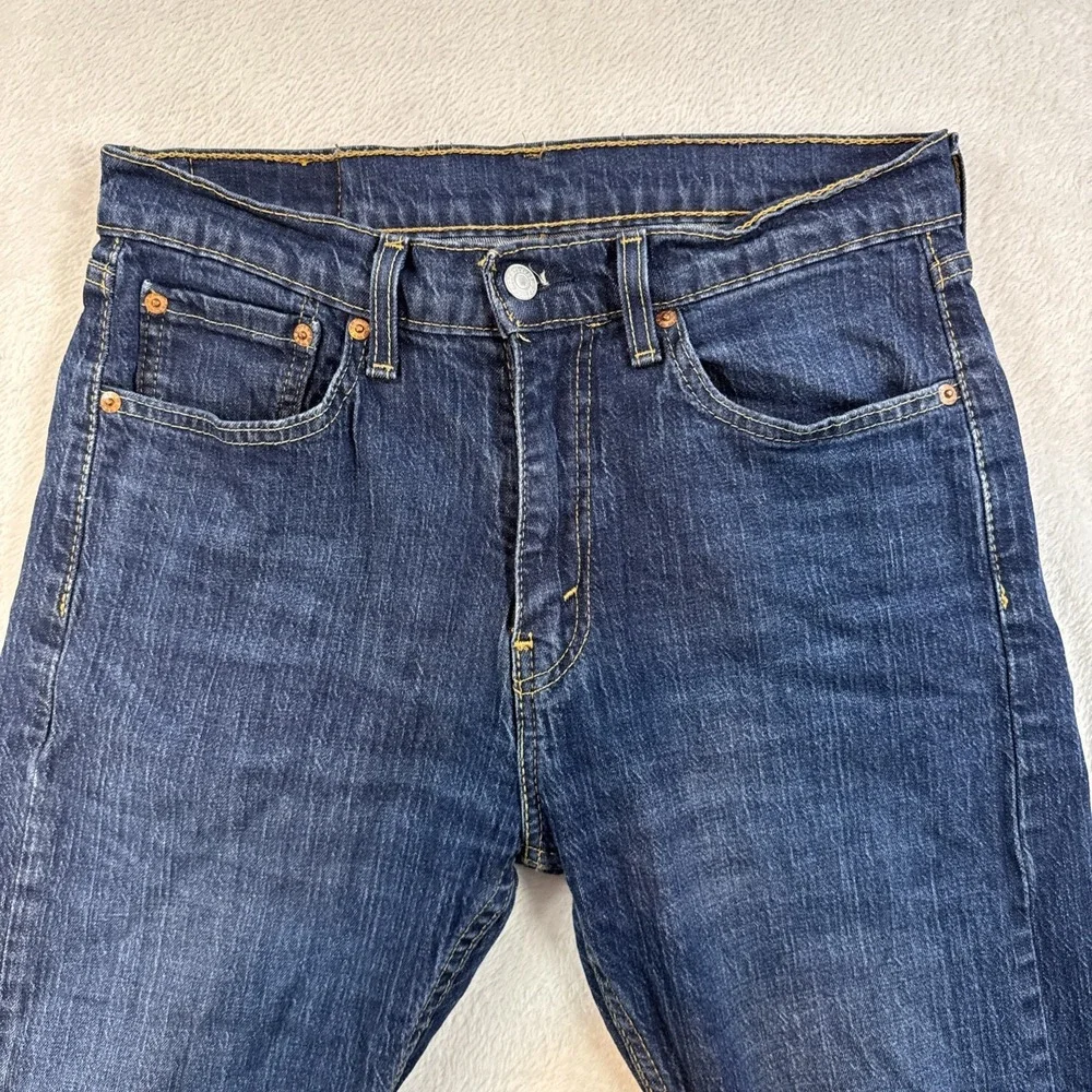 Levis 505 Jeans Mens 31x28 Blue Straight Dark Wash Denim Mid Rise Workwear‎